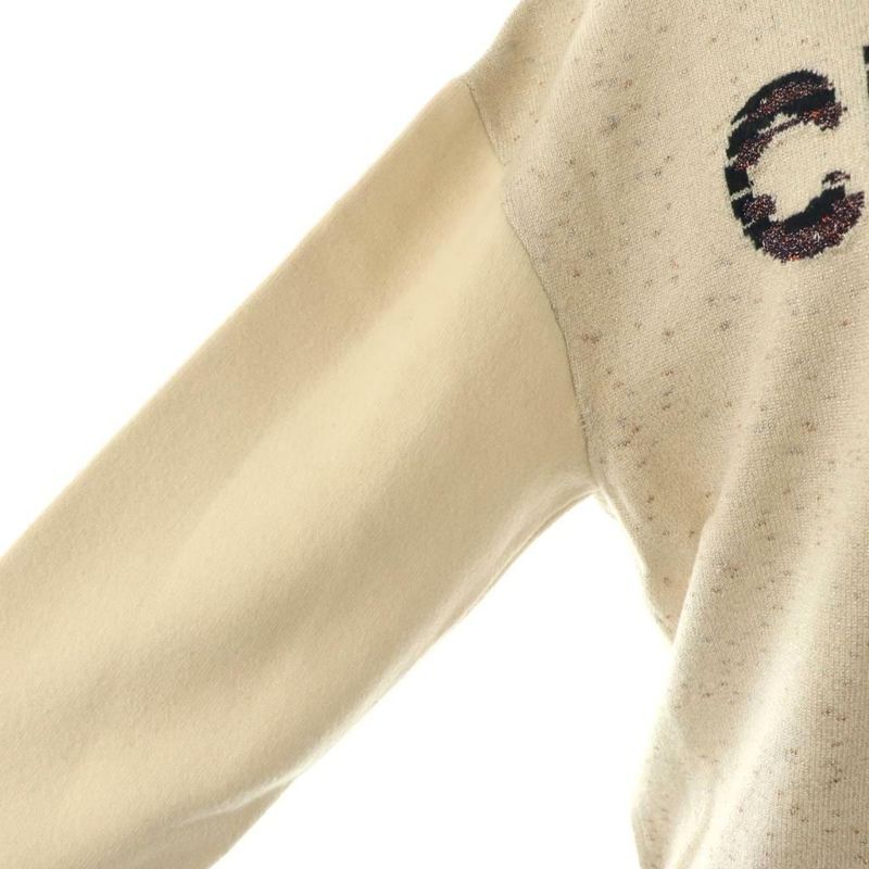 Chanel P62886k48477 Cashmere Logo Knit Sweater Long Sleeve Cashmere Blend 36