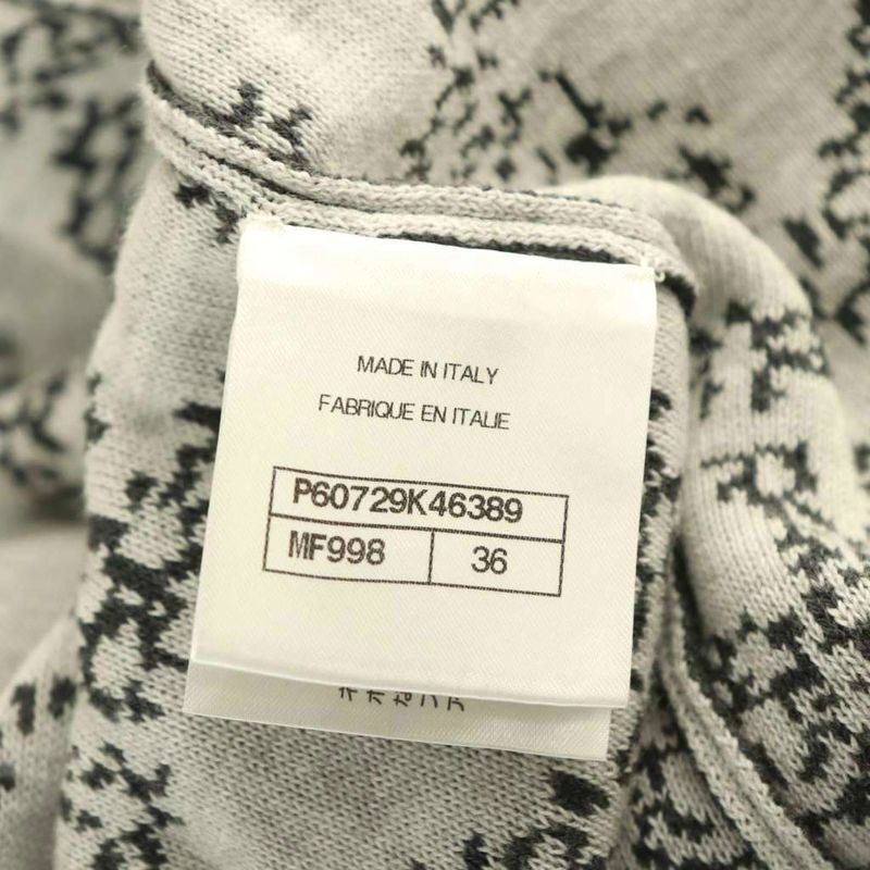 Chanel P60729k46389 All over long cardigan knit long sleeves cotton 36 dark