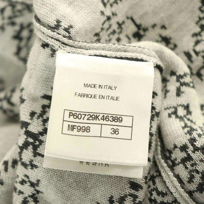 Chanel P60729k46389 All over long cardigan knit long sleeves cotton 36 dark