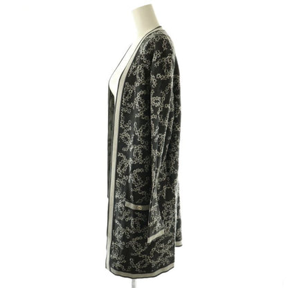 Chanel P60729k46389 All over long cardigan knit long sleeves cotton 36 dark