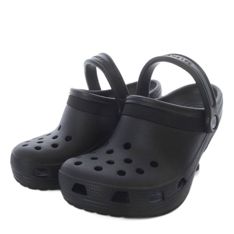 Balenciaga Crocs Madame Sandals Pin Heel Strap 37 Black YO12 - SH