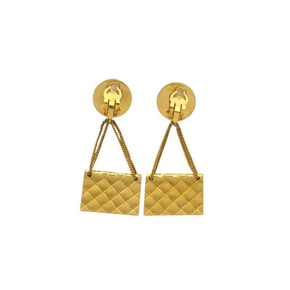 Chanel Chanel Vintage Coco Mark Quilted Motif GP Earrings Ear Cuff 26