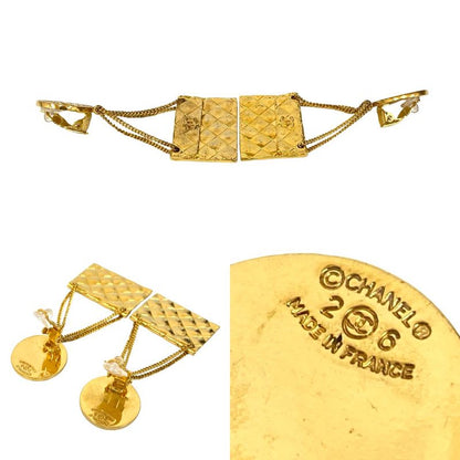 Chanel Chanel Vintage Coco Mark Quilted Motif GP Earrings Ear Cuff 26