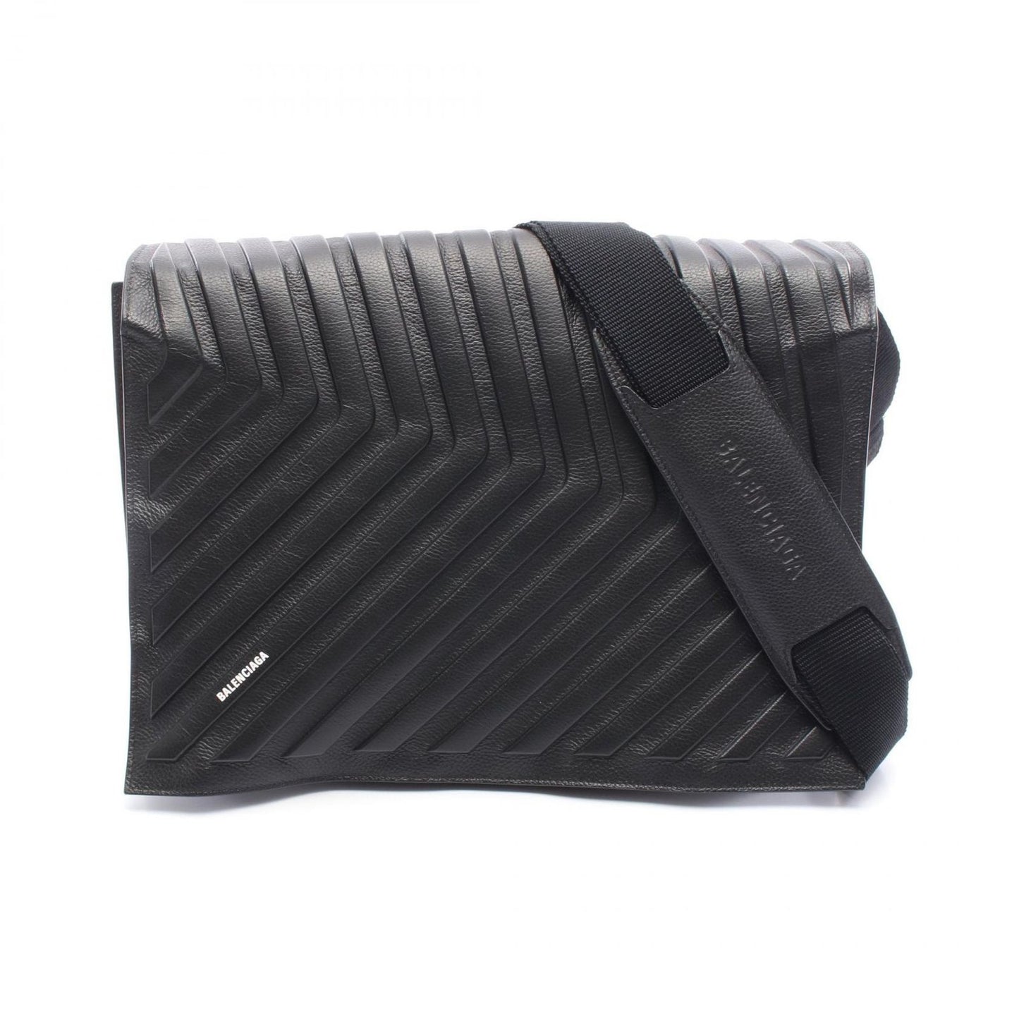 Balenciaga Shoulder Bag Car 693540 Black Leather Car Messenger Bag Men's a