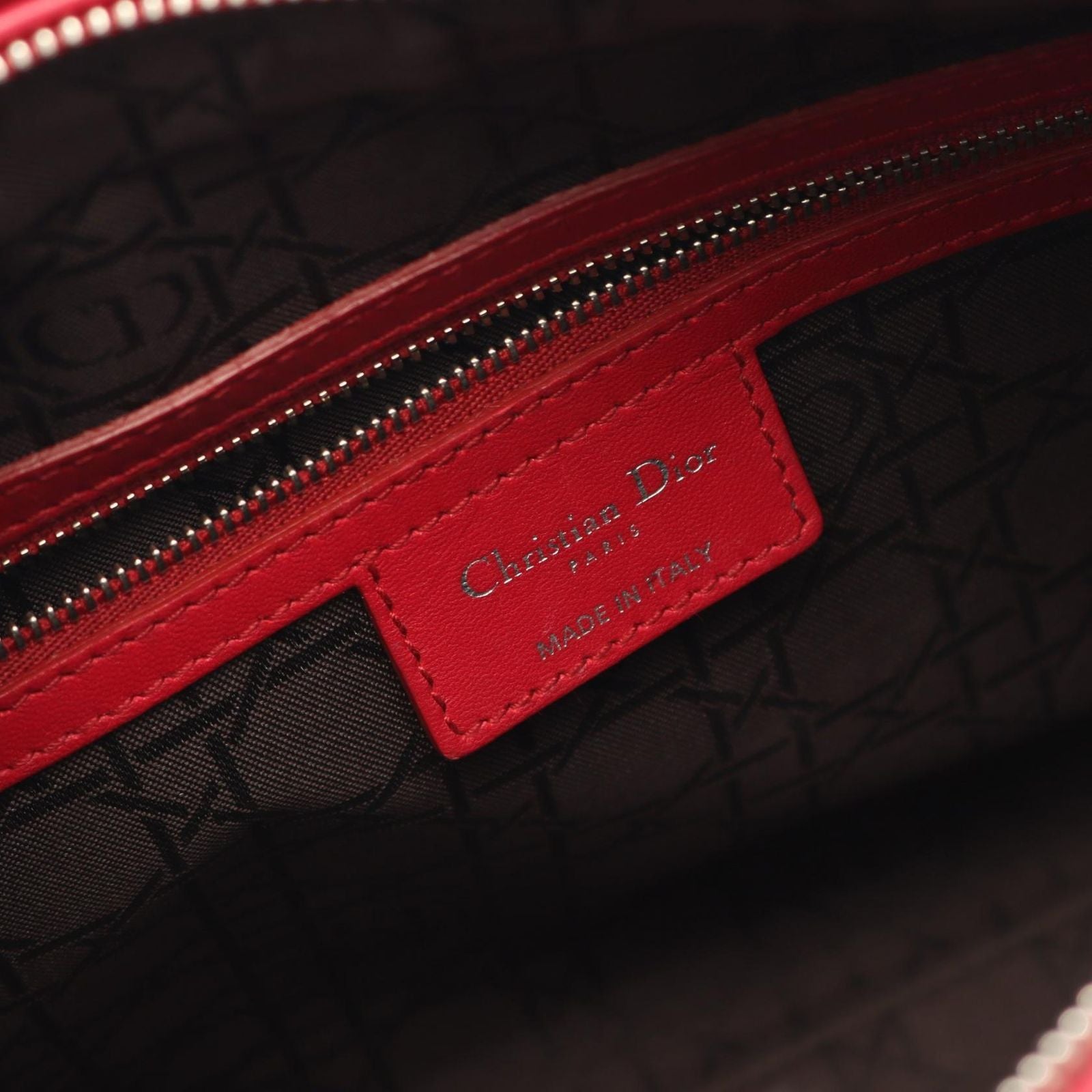 Dior Handbag Lady Dior Large Cannage Red Leather Lady Dior Cannage 2way Tote