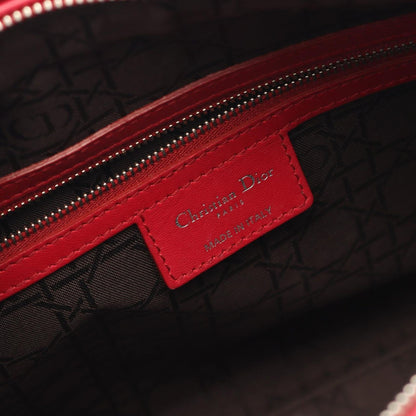 Dior Handbag Lady Dior Large Cannage Red Leather Lady Dior Cannage 2way Tote
