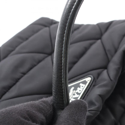 Prada Handbag Tessuto Quiltin 1bg436 Black Nylon Leather Small Padded 2way Tote