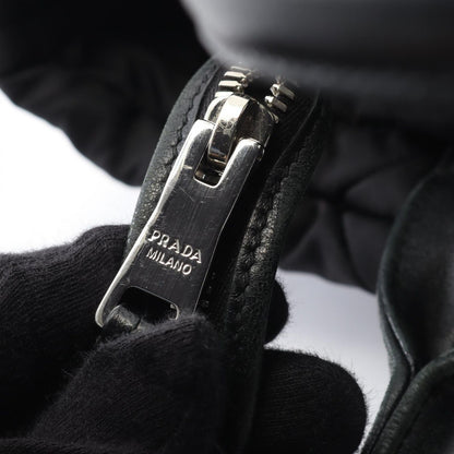 Prada Handbag Tessuto Quiltin 1bg436 Black Nylon Leather Small Padded 2way Tote