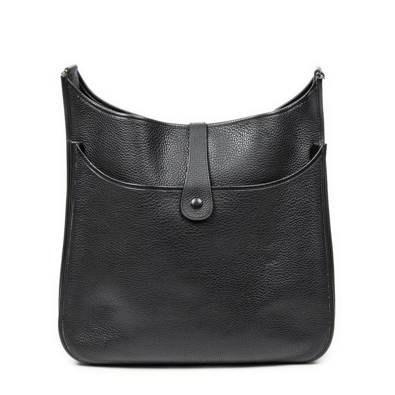 Hermes Evelyne II Black Clemence Leather