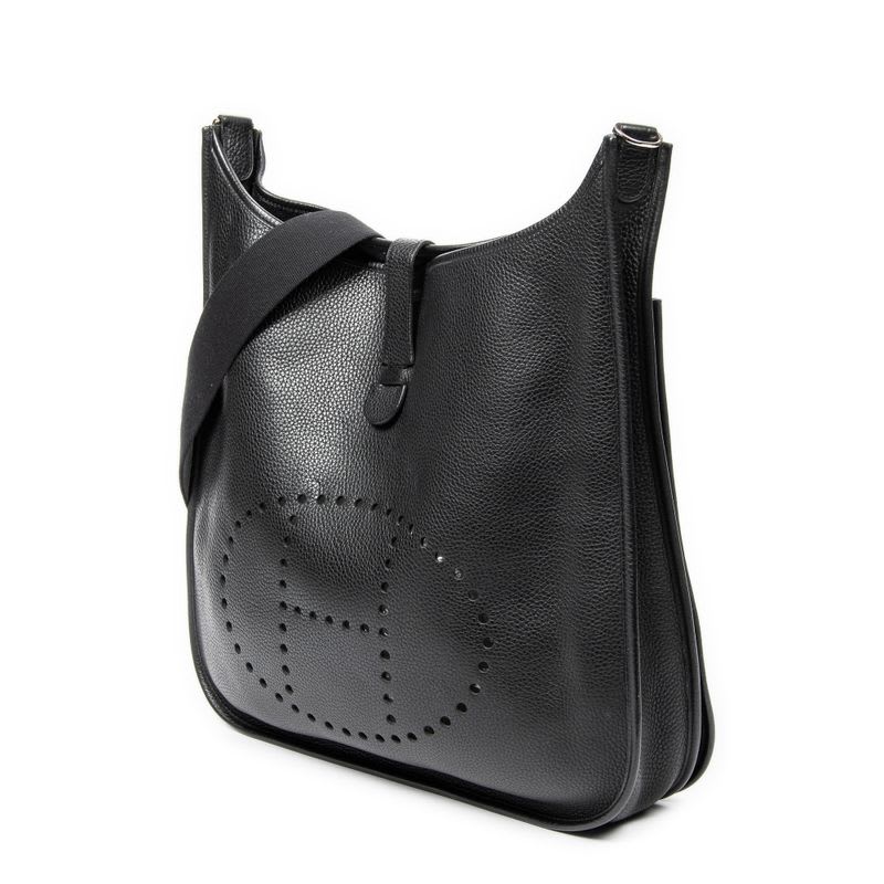 Hermes Evelyne II Black Clemence Leather
