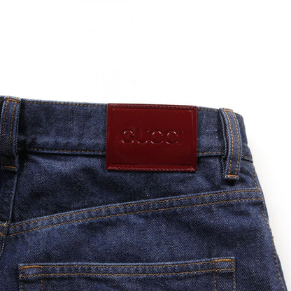 Gucci Denim Pants Gucci Label Blue Cotton Denim Pants Women'S a