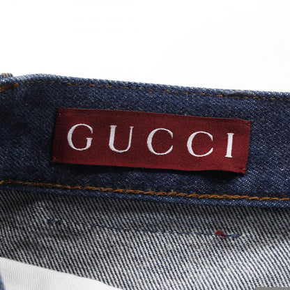 Gucci Denim Pants Gucci Label Blue Cotton Denim Pants Women'S a