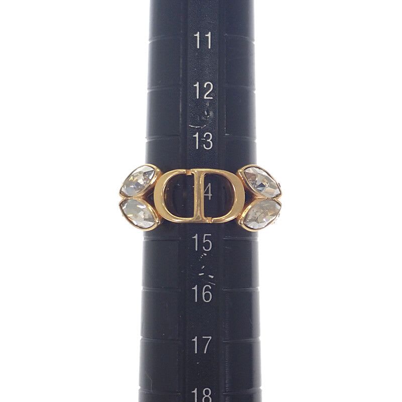 Christian Dior 30 Montaigne Ring M Size R2513 Womcy d03 S GP Metal Crystal