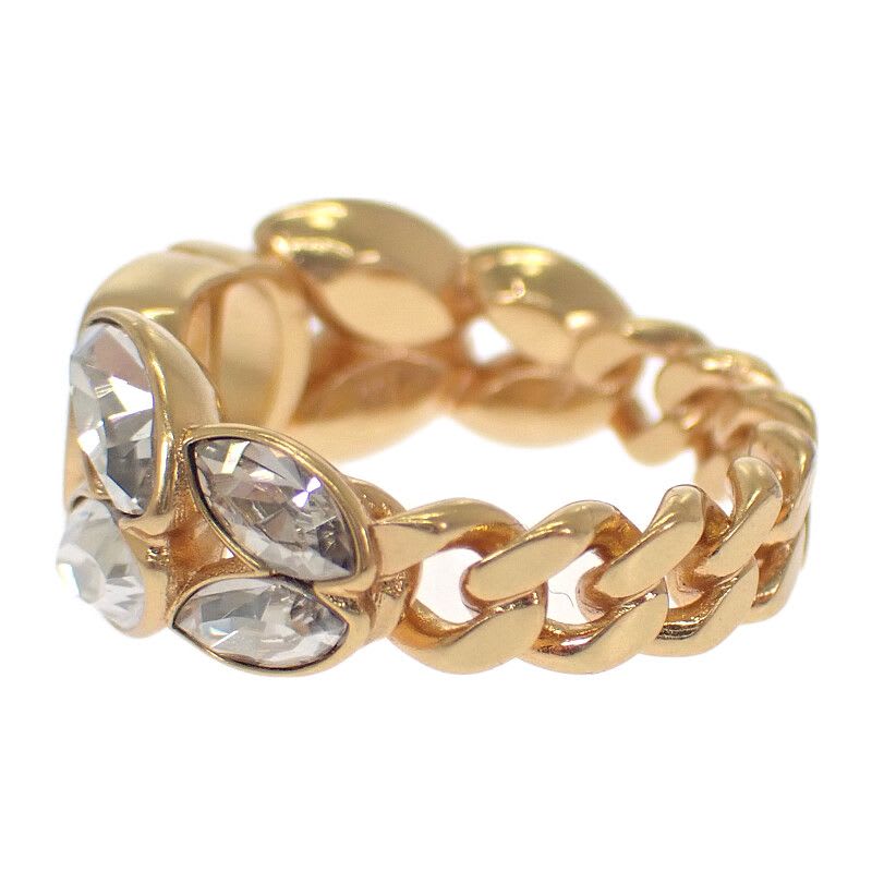 Christian Dior 30 Montaigne Ring M Size R2513 Womcy d03 S GP Metal Crystal