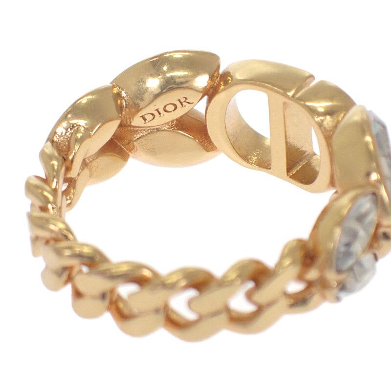 Christian Dior 30 Montaigne Ring M Size R2513 Womcy d03 S GP Metal Crystal