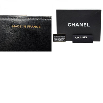 Chanel Matelasse 25 Coco Mark Double Flap Chain Shoulder Bag Black Denim Ladies