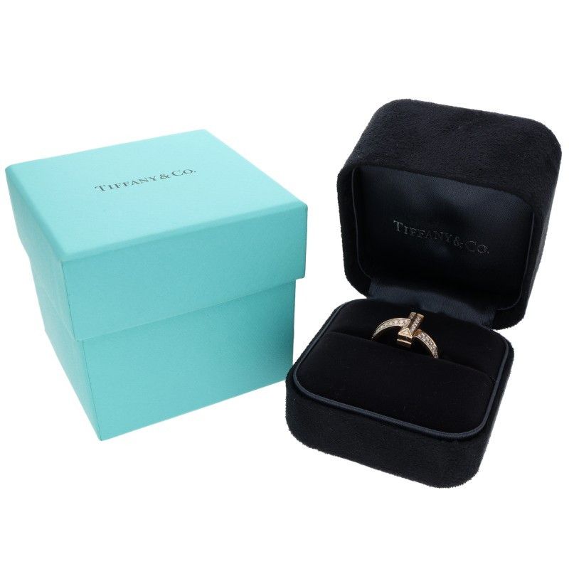 Tiffany T One K18pg Diamond Ring Men's No 10