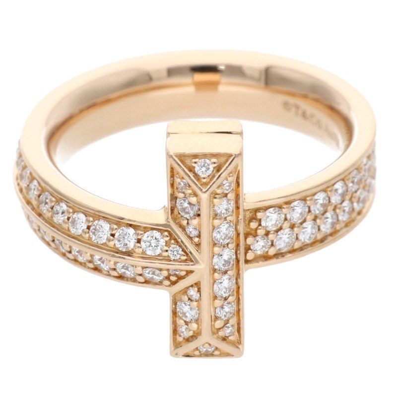 Tiffany T One K18pg Diamond Ring Men's No 10