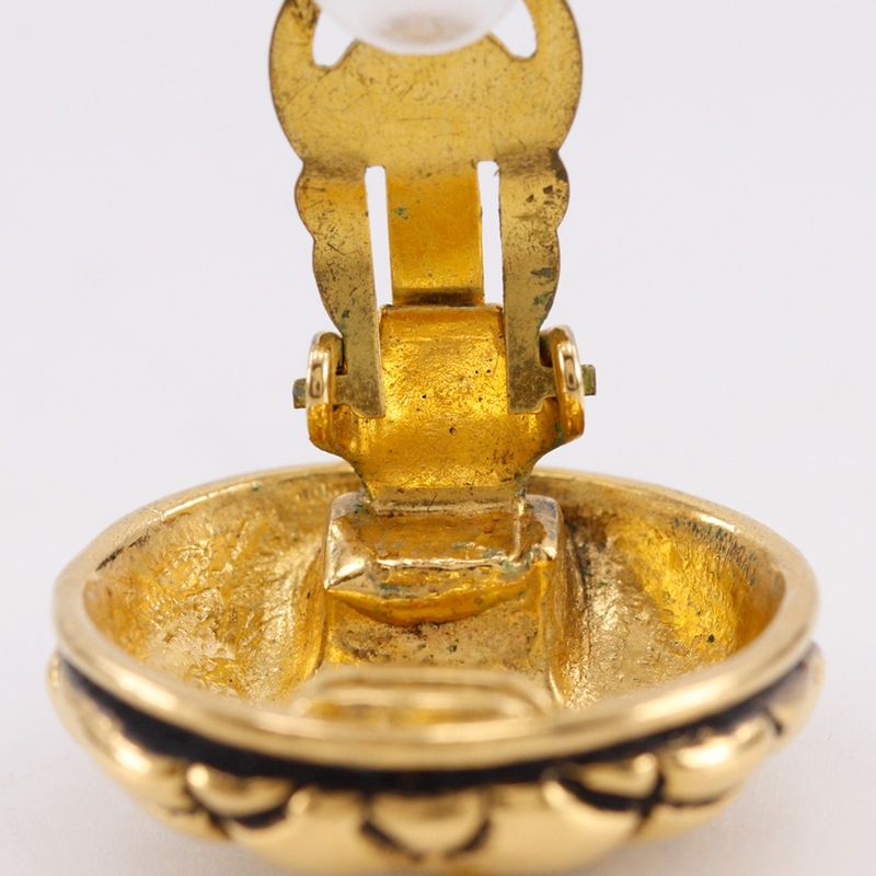 Chanel Coco Mark Matelasse Vintage Gold Plated 25 Ladies 23.6g Earring