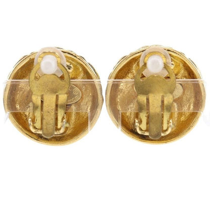Chanel Coco Mark Matelasse Vintage Gold Plated 25 Ladies 23.6g Earring