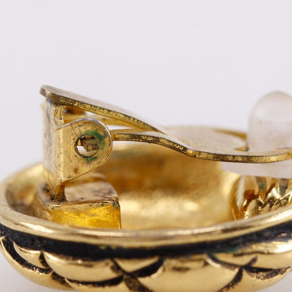 Chanel Coco Mark Matelasse Vintage Gold Plated 25 Ladies 23.6g Earring