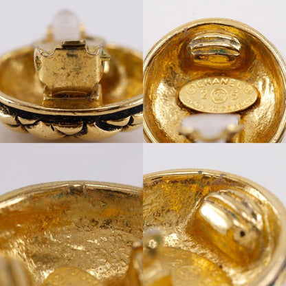 Chanel Coco Mark Matelasse Vintage Gold Plated 25 Ladies 23.6g Earring