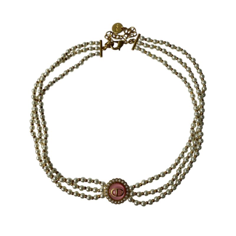 Unused Dior Women's Petit CD Baroque Pearl Necklace
