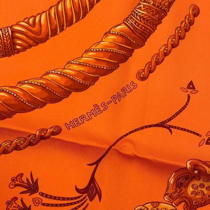 Hermes Scarf Silk Carre 90 Nomades Nomad Orange Box