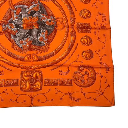 Hermes Scarf Silk Carre 90 Nomades Nomad Orange Box