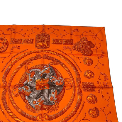 Hermes Scarf Silk Carre 90 Nomades Nomad Orange Box