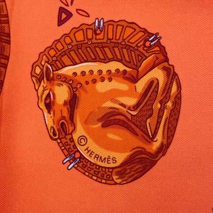 Hermes Scarf Silk Carre 90 Nomades Nomad Orange Box