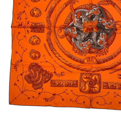 Hermes Scarf Silk Carre 90 Nomades Nomad Orange Box