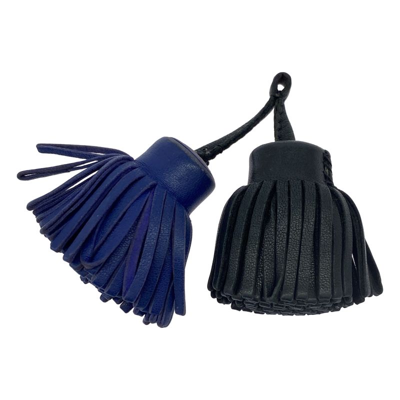 Hermes Carmen Double Charm Key Holder Navy Black