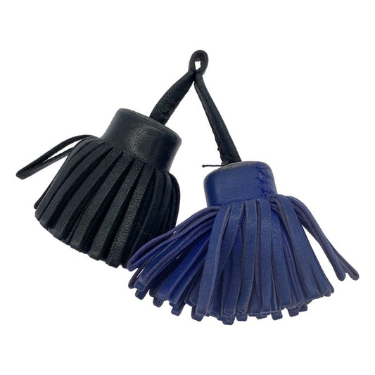 Hermes Carmen Double Charm Key Holder Navy Black