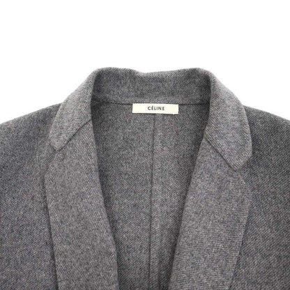 Celine Egg Crombie Cashmere Coat 28 Gray 36
