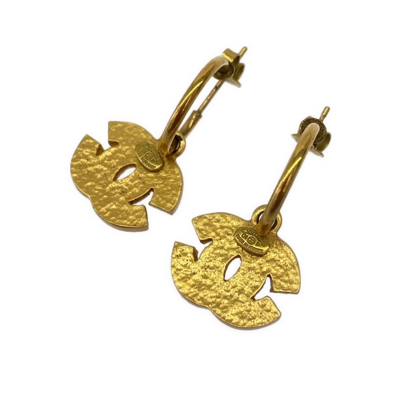 Chanel 2001 Cocomark Hoop Earrings Set Gold