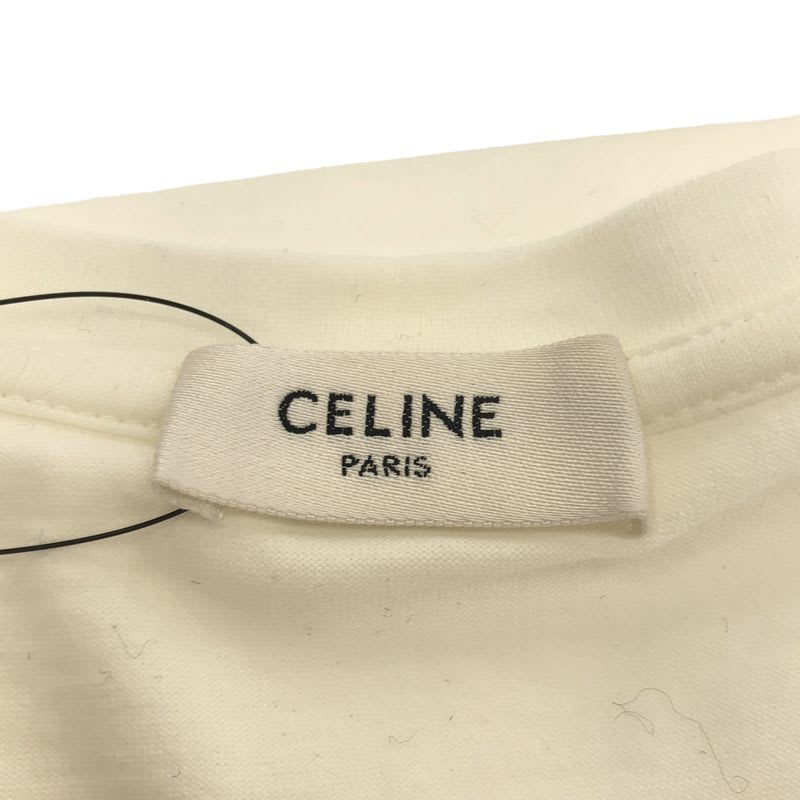 Celine LA Peau Nue Flocked T-Shirt 2 Q White XS
