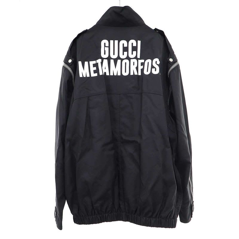 Gucci 23 SS Metamorfosi Logo Print Zip Design Jacket Zahlw Black 48