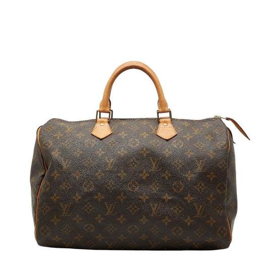 Louis Vuitton Monogram Speedy 35 Handbag Boston Bag Travel Bag M41524 Brown PVC