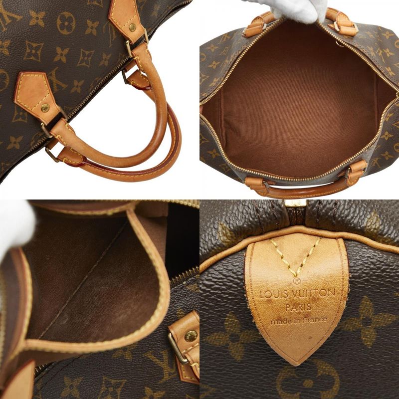Louis Vuitton Monogram Speedy 35 Handbag Boston Bag Travel Bag M41524 Brown PVC