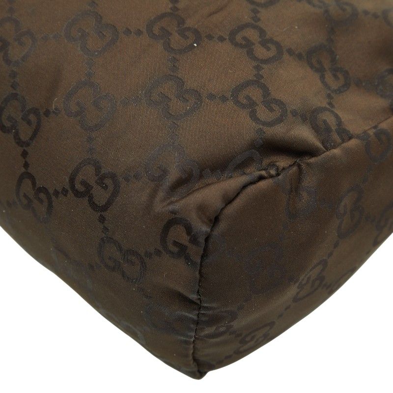 Gucci GG Nylon Pouch Cosmetic Pouch Accessory Case 224091 Brown Nylon Women's