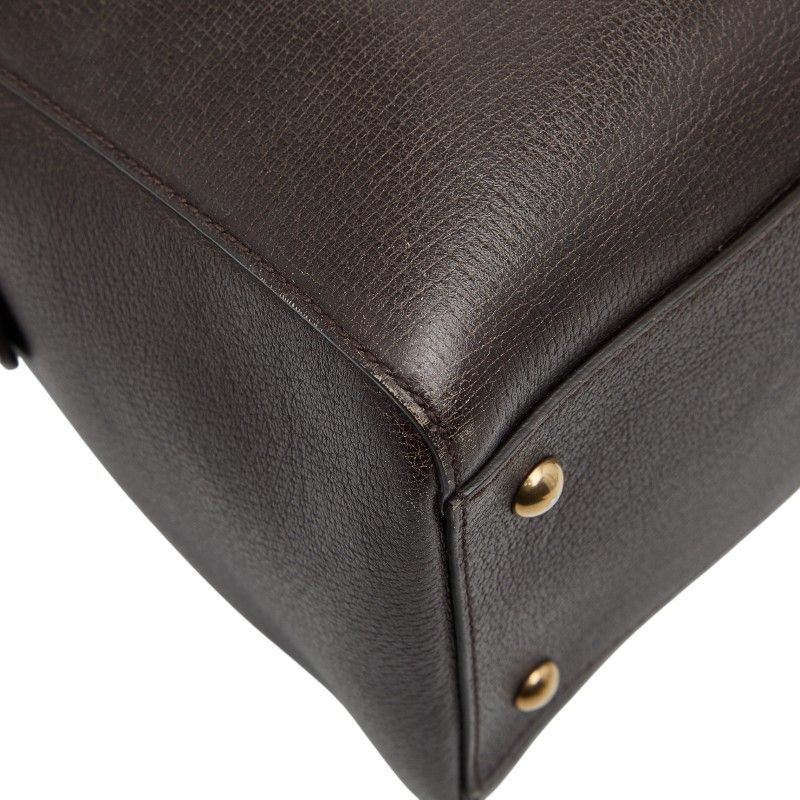 Gucci Sherry Line Boston Bag Shoulder Bag 2way 409022 Brown Leather Women's