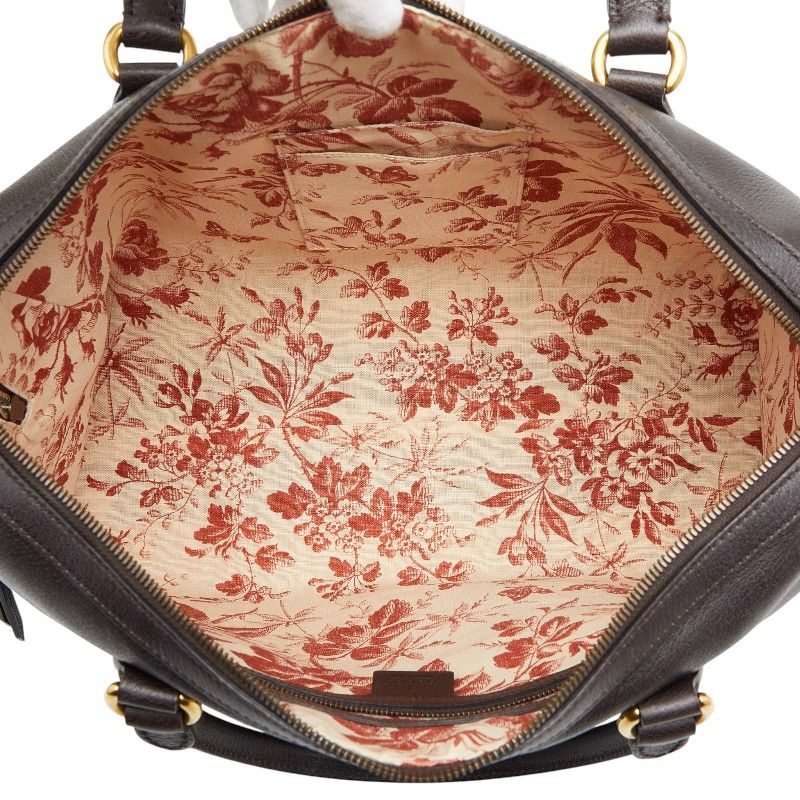 Gucci Sherry Line Boston Bag Shoulder Bag 2way 409022 Brown Leather Women's