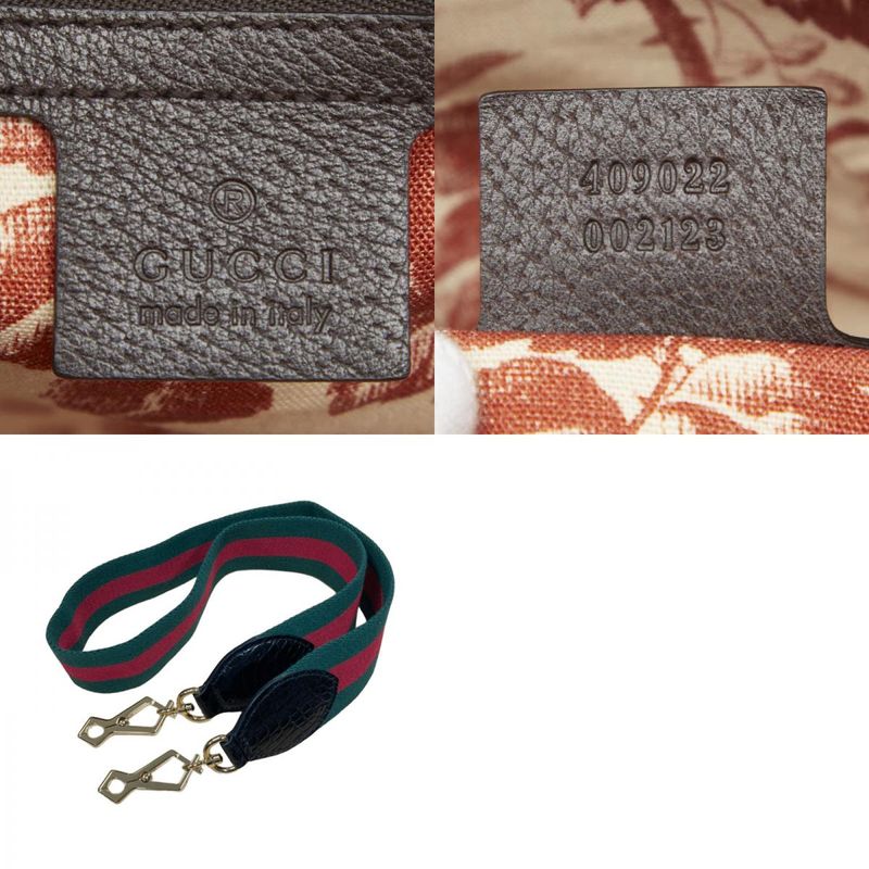 Gucci Sherry Line Boston Bag Shoulder Bag 2way 409022 Brown Leather Women's