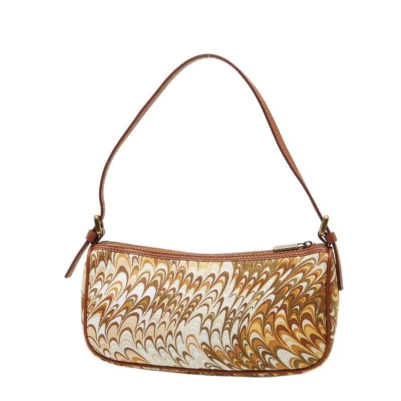 Celine Shoulder Bag Shoulder Brown White Canvas Leather Ladies Celine