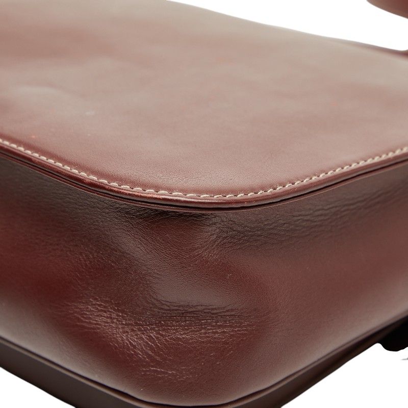 Cartier Crossbody Shoulder Bag Wine Red Bordeaux Leather Ladies Cartier