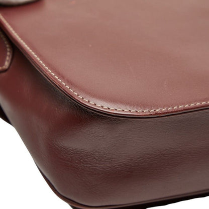 Cartier Crossbody Shoulder Bag Wine Red Bordeaux Leather Ladies Cartier