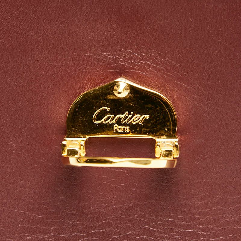 Cartier Crossbody Shoulder Bag Wine Red Bordeaux Leather Ladies Cartier