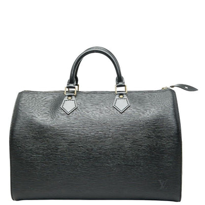 Louis Vuitton Epi Speedy 35 Handbag Boston Bag M42992 Noir Black Leather