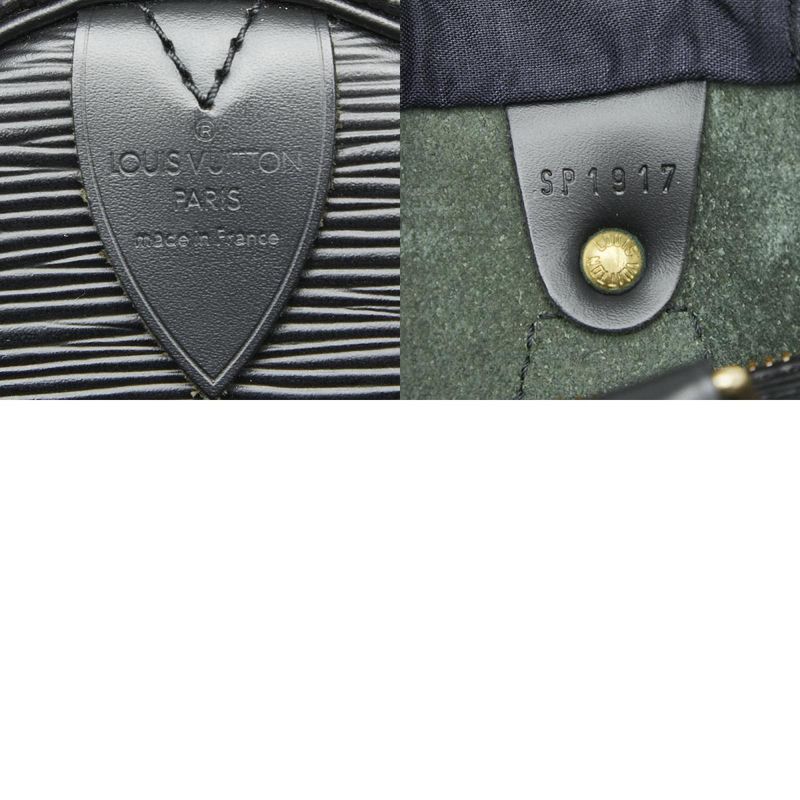 Louis Vuitton Epi Speedy 35 Handbag Boston Bag M42992 Noir Black Leather